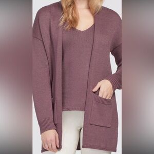 Tribal Jeans Cardigan Sweater Mulberry size small Cottagecore with pockets